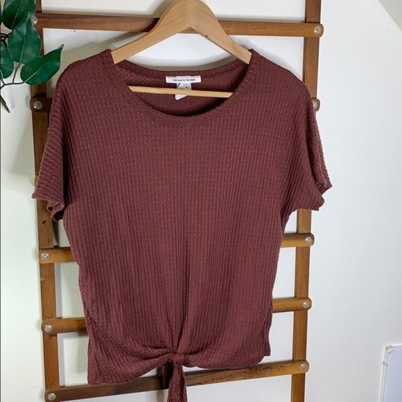 Caution To The Wind Tops - Anthro Caution To The Wind Waffle Knot Top M